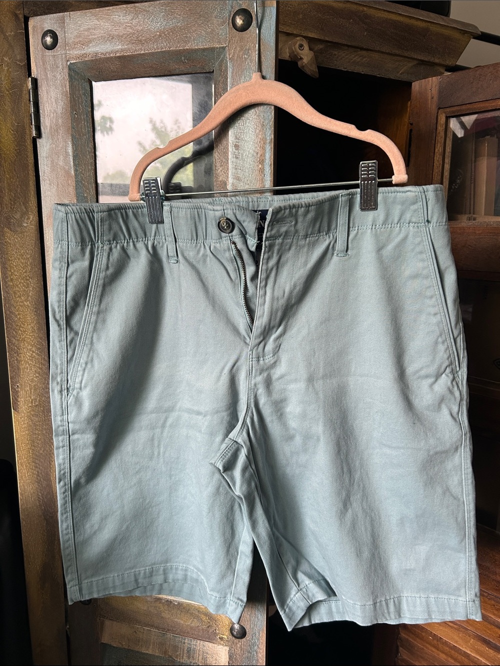 Nat Nast Men's Light Gray Flat-Front Cotton Shorts